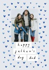 Personalised Father's Day Photo Card created by Chloe Turner - Classic Father's Day Card - Blue Confetti Hearts