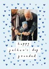 Personalised Father's Day Photo Card created by Chloe Turner - Classic Father's Day Card - For Grandad - Blue Confetti Hearts