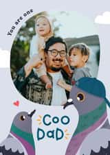 Personalised Father's Day Photo Card created by Joanne Hawker - Cute Father's Day Photo Card - Cool Dad - Pigeon - Coo