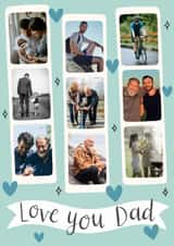 Personalised Father's Day Photo Card created by Alice Griffiths Illustration - Classic Father's Day/Birthday Card - Love You Dad