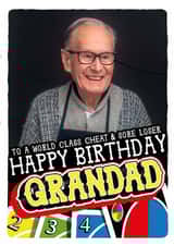 Personalised Birthday Photo Card created by la la la Designs - Funny Birthday Card - For Grandad - Cheat And Loser