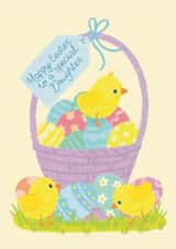Cute Easter Card - For Daughter - Chicks - Egg Basket created by NOD Studio