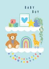 Cute New Baby Card - Baby Boy - Nursery Toys created by Rosanna Rossi