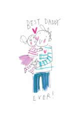 Cute Father's Day Card - Best Daddy - From Daughter created by Sketchy Muma