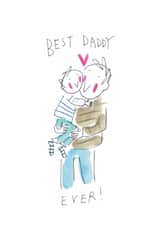 Cute Father's Day Card - Best Daddy - From Son created by Sketchy Muma