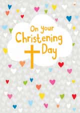 Classic Christening Card - Hearts - Cross created by Paper Salad