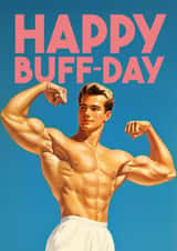 Funny Birthday Card - Retro Muscle Man created by Bonne Nouvelle