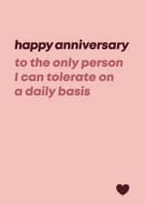 Funny Anniversary Card - Tolerate Husband Wife - Cheeky Love created by Bev O'Connor || @oconnordesign
