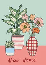 Pretty New Home Card - Potted Plants created by Embletree Designs