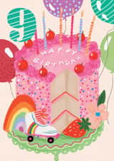 Classic Birthday Card - 9th - Roller Skate Cake created by Louise Tiler
