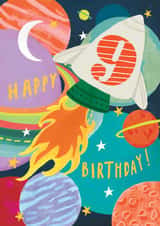 Classic Birthday Card - 9th - Rocket created by Louise Tiler