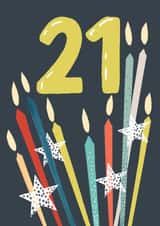 Classic Birthday Card - 21st - Colourful Candles created by Louise Tiler
