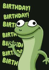cute lizard meme from hoppers movie birthday card created by Bhav creates