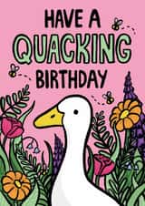 Have A Quacking Birthday. Cute Duck Birthday Card. created by Kate Wand