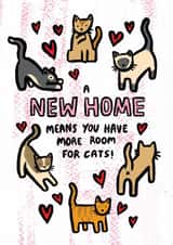 Cute Cat New Home Card For Her created by Kate Wand