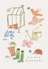 Pretty Birthday Card – Garden Illustrations created by Caryssa Jason