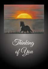 Arty Thinking of you card for Horse loving friend created by Little Red Boots Fae