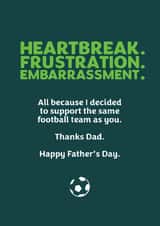 Funny football father's day card for dad created by GOAT Creative