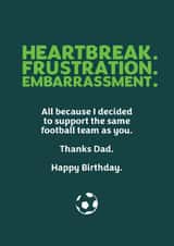Funny football birthday card for dad created by GOAT Creative