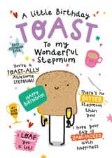 Cute Birthday Card - For Step Mum - Toast created by Twisted Haggis