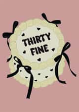 Classic Birthday Card - 39th - Thirty Fine - Cake created by Stuck Shop Gifts
