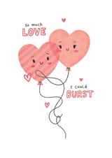 Cute Anniversary Card - So Much Love - Heart Balloons created by Blue Kiwi Design
