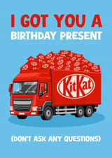 Funny Birthday Card - KitKat Truck - Chocolate Heist created by Pink Peach Cards