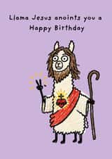 Funny Birthday Card - Llama Jesus created by Jason Moore