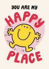 Cute Anniversary Card - Mr. Happy - You Are My Happy Place created by Mr. Men