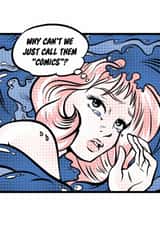 Manga Pop Art for Friend - Crying Drowning Girl lamenting comics terminology created by PinkAppleJam