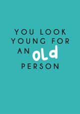 Funny old pun joke birthday card created by Kind of Simple Designs