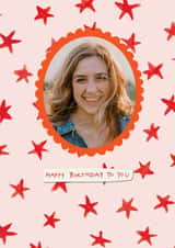 Personalised Birthday Photo Card created by Poet and Painter - Classic Birthday Card - Stars - Happy Birthday To You