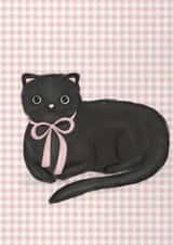 Cute Black Cat Greetings Card, Cat Lover Card created by Courtney B.