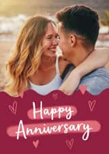 Personalised Anniversary Photo Card created by Sydney Jo Designs - Cute Anniversary Photo Card - Handwritten - Hand-drawn Hearts