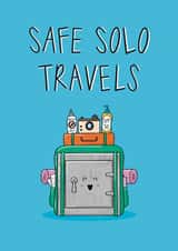 Cute Good Luck Card - Safe Solo Travels - Single Tax created by Muses & May