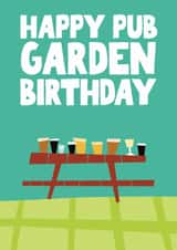 Fun Summery Birthday card - friend - Beer Garden Birthdat created by Pickled Prints