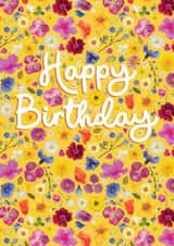 Pretty Birthday Card - Bright Florals created by Leanne Munro