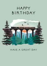 Classic Birthday Card - Steam Train - Landscape created by Rosanna Rossi