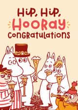 Cute Congratulations Card - Moomin  - Hip, Hip, Hooray created by Moomin Characters