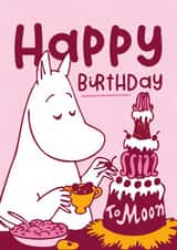 Cute Birthday Card - Moomin - Birthday Cake created by Moomin Characters