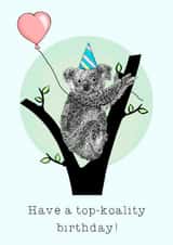 Cute Koala Pun Birthday card created by Beth Higgins Art