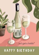 Funny Wine Themed Birthday Card for Friend – Shall We Get a Bottle? created by ERW design