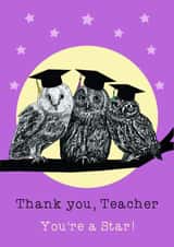Thank You Teacher- Owls- Card created by Beth Higgins Art