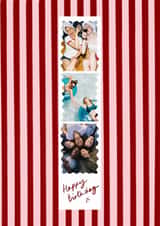 Personalised Birthday Photo Card created by Holly Walsh - Classic Birthday Card - Striped Photo Booth Frame