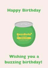 Funny Birthday Card For Friend or Family – “Wishing you a buzzing birthday!” created by ByAM