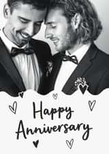 Personalised Anniversary Photo Card created by Sydney Jo Designs - Classic Anniversary Card - Hearts - Monochrome