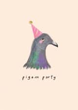 Funny Birthday Card - Pigeon Party created by Studio Mads