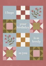 Pretty Birthday Card – Floral Quilt Pattern — Lovely As You created by Ellice Owens Designs
