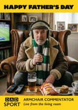 Funny Father's Day Card - Armchair Commentator - Football created by AbiGoLucky
