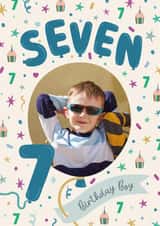 Personalised Birthday Photo Card created by The Pattern Press - Classic Birthday Card - 7th - Birthday Boy
